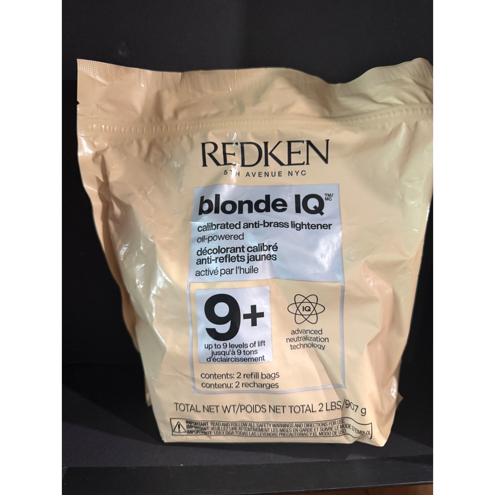 Redken Blonde IQ Lightener 9+ Levels Lift Oil-Powered Anti-Brass 2 Refill Bags